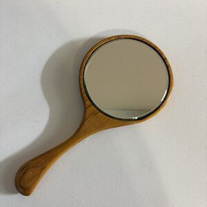 Mirror Unique Vintage Wooden Hand Held Mirror Oak 11”